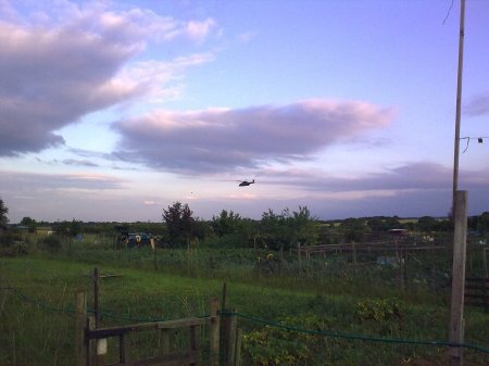 Helicopter over Chipping Norton allotments